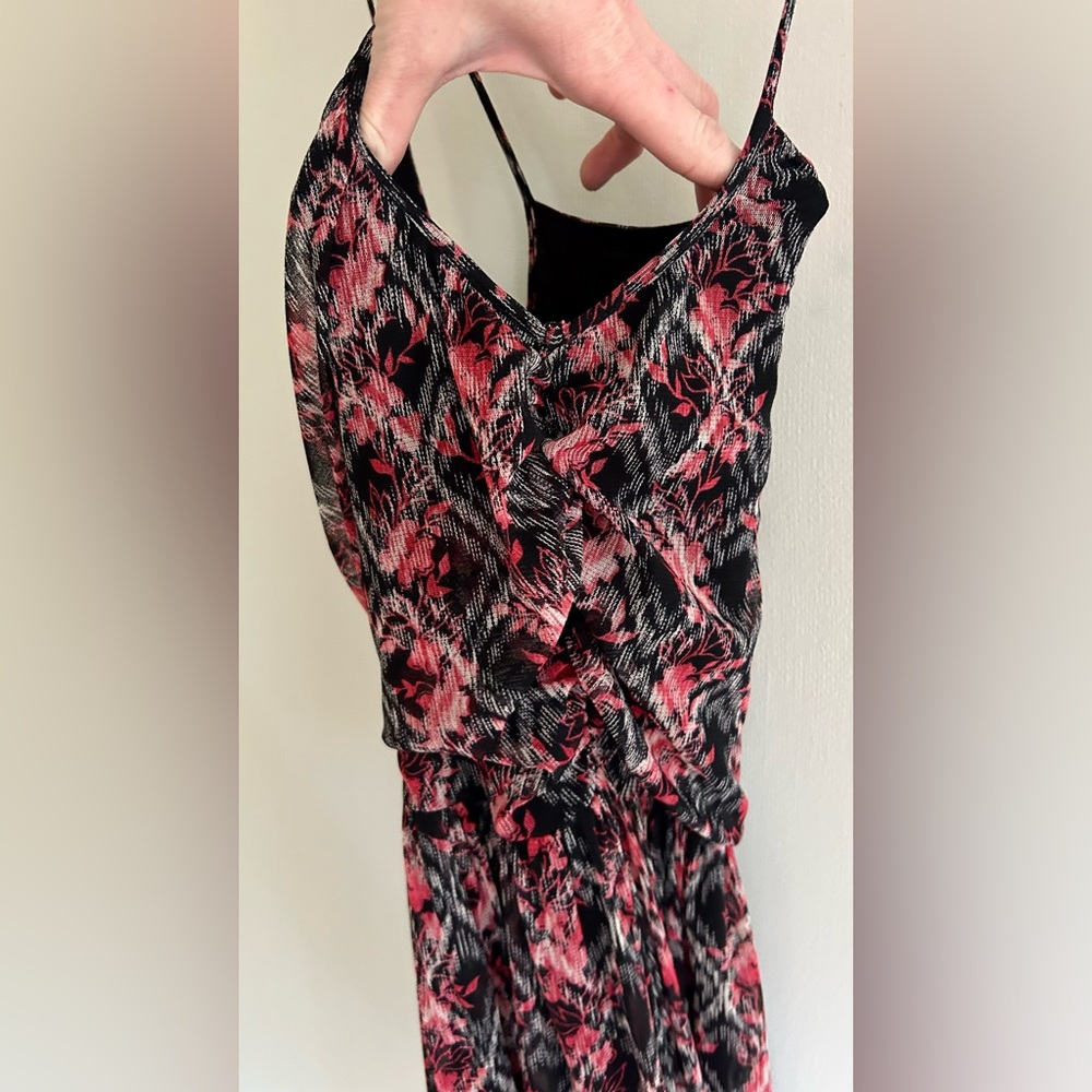 Free People Indie Boho Grunge Sheer Mesh Overlay Crossover Midi Dress Hi Lo Sz S - Picture 5 of 12